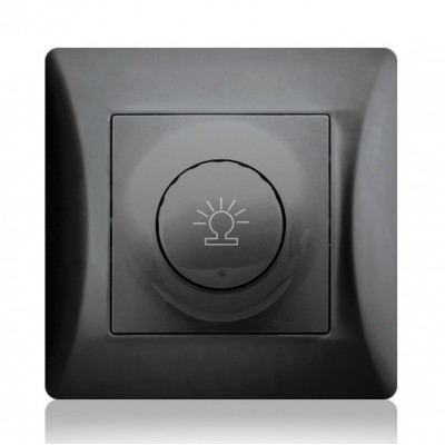 Διακόπτης Dimmer 500W Μαύρο Lineme H-Series 50-00110-2